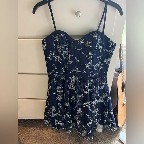windsor homecoming dresses short A-Line Satin Blue Short Prom Dress, Blue Homecoming Dress US 6 / Blue main image 1